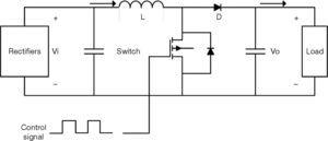 Boost-converter equivalent circuit diagram.