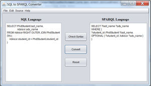 Conversion example of SQL query with simple Right Outer Join.