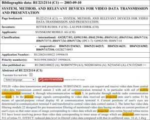 Front page of granted patent RU2212114 (C1).
